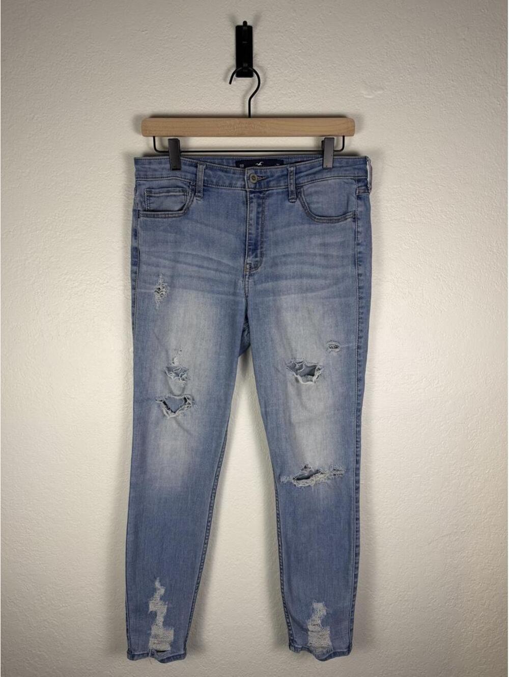 Hollister Light Blue Distressed Skinny Jeans Size 28x30